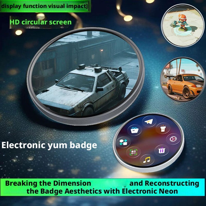 Digital displayed Pixel Badge Pin, 2025New HD display Badge Magnetic Cute Pin, Magnetic Badges Button with Videos/Photos Display for Backpackbags Hats Coats (White 1pcs) - Image 2